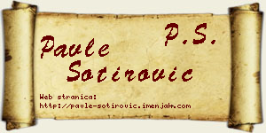 Pavle Sotirović vizit kartica
